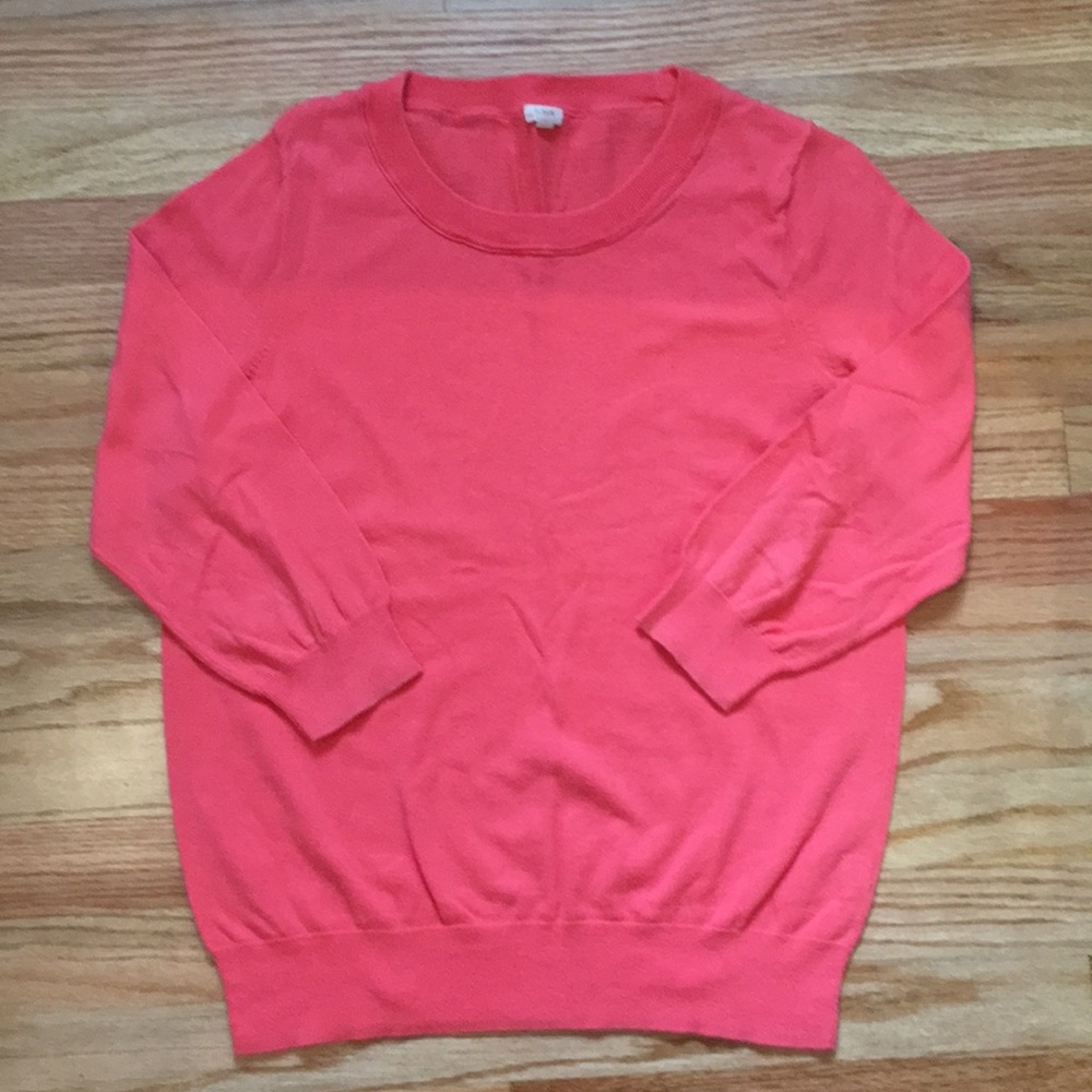 J. Crew coral crew neck sweater size large